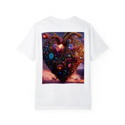 Jeweled Anatomical Heart Floating Twilight Sky