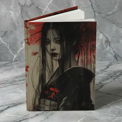 Dark Geisha Red Umbrella Japanese Art