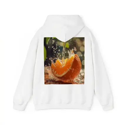 Fresh Orange Slice Water Splash Green Leaves