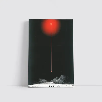 Red Sun Dark Sky Three Figures Desert