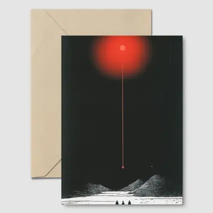 Red Sun Dark Sky Three Figures Desert