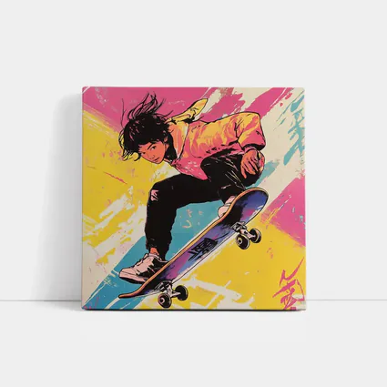 Anime Skater Girl Pop Art Bold Colors