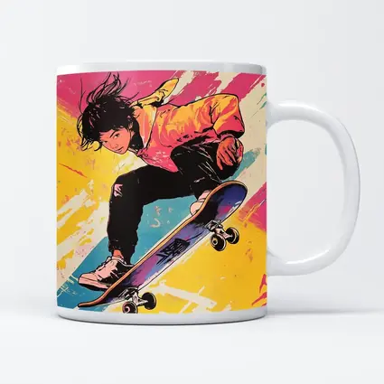 Anime Skater Girl Pop Art Bold Colors
