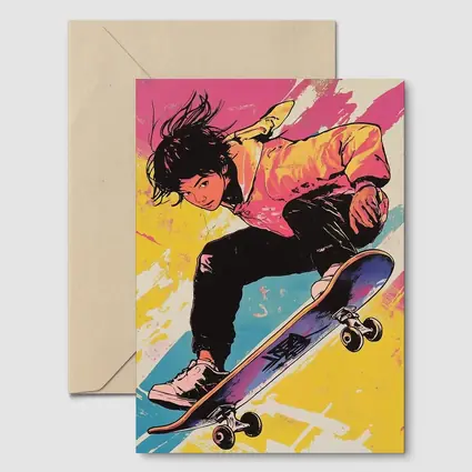 Anime Skater Girl Pop Art Bold Colors