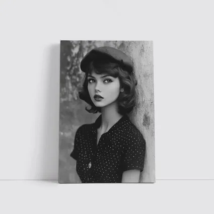 Retro Woman Portrait Black And White Photography