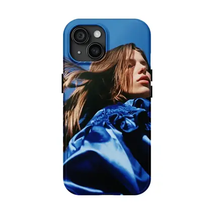 Young Woman Blue Outfit Clear Sky