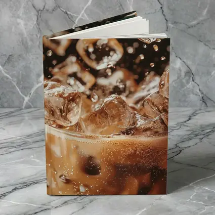 Iced Coffee Glass Ice Cubes Dark Background