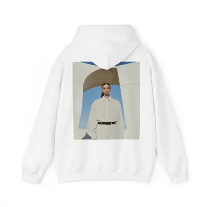 Woman Cream Outfit Minimalist Architectural Setting