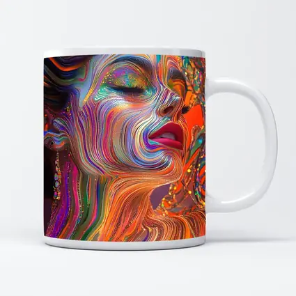 Colorful Swirling Paint Woman Face Art