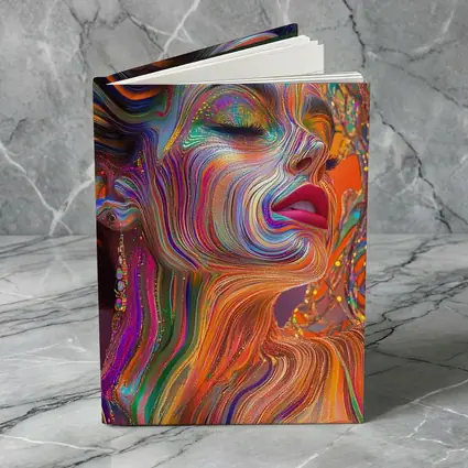 Colorful Swirling Paint Woman Face Art