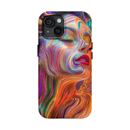 Colorful Swirling Paint Woman Face Art