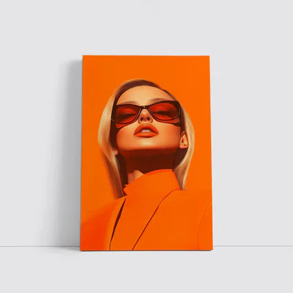 Blonde Woman Orange Sunglasses Bold Fashion