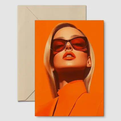Blonde Woman Orange Sunglasses Bold Fashion
