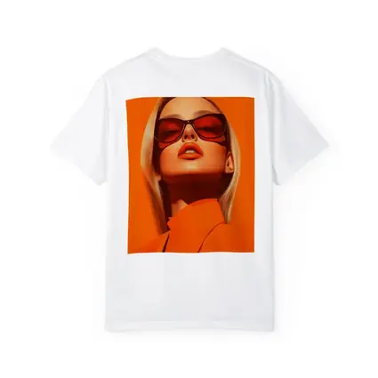 Blonde Woman Orange Sunglasses Bold Fashion