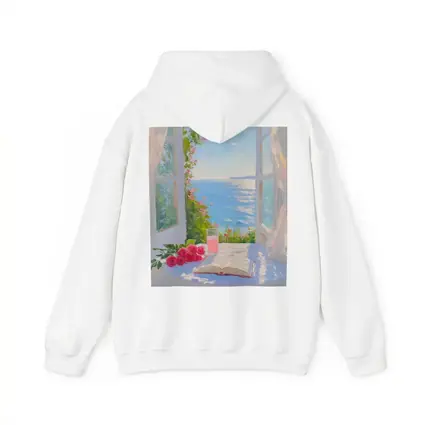 Oil Painting Roses Book Ocean Window View