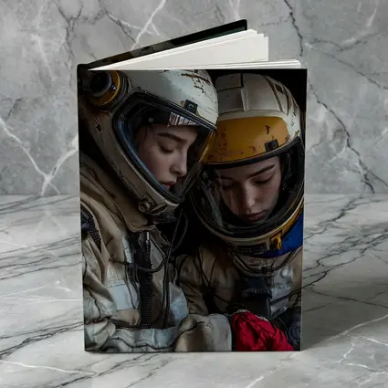 Two Astronauts In Worn Space Suits