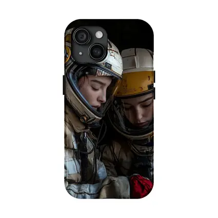 Two Astronauts In Worn Space Suits