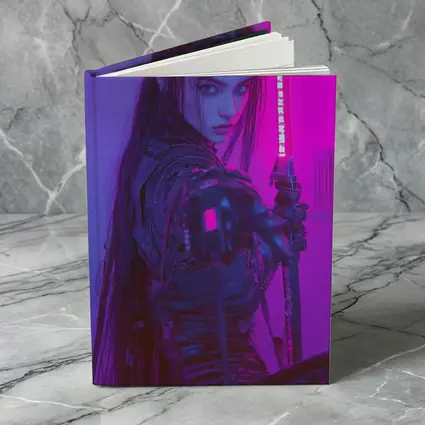Cyberpunk Warrior Woman Neon Purple Light