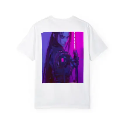 Cyberpunk Warrior Woman Neon Purple Light