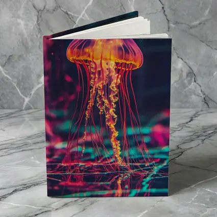 Neon Jellyfish Glowing Dark Cyberpunk Ocean