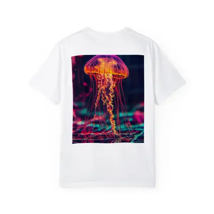 Neon Jellyfish Glowing Dark Cyberpunk Ocean
