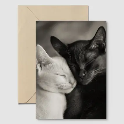 Black And White Cats Cuddling Together