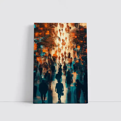 Urban Crowd Street Walk Abstract Art