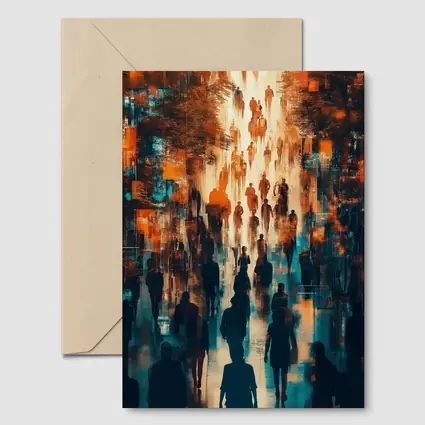 Urban Crowd Street Walk Abstract Art
