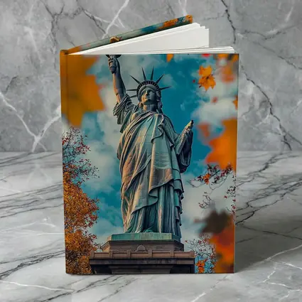 Statue of Liberty Autumn Foliage Sky