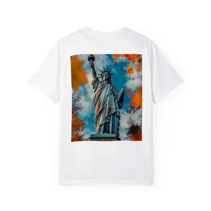 Statue of Liberty Autumn Foliage Sky