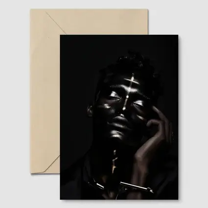 Dark Male Portrait Gold Light Rays
