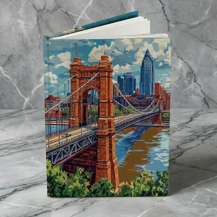 Roebling Suspension Bridge Cincinnati Skyline Art