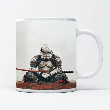Samurai Stormtrooper Sitting Red Autumn Field