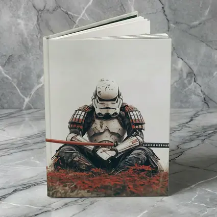 Samurai Stormtrooper Sitting Red Autumn Field
