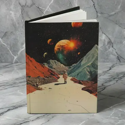 Astronaut Walking Alien Planet Retro Space