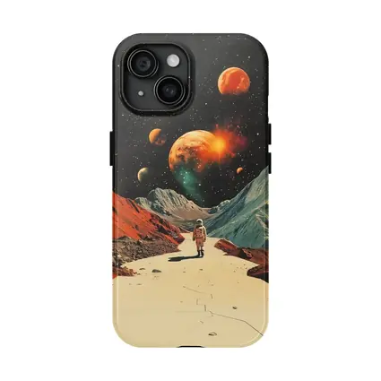 Astronaut Walking Alien Planet Retro Space
