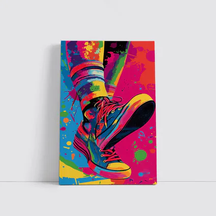 Colorful Sneakers Pop Art Paint Splatter