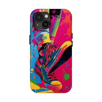 Colorful Sneakers Pop Art Paint Splatter