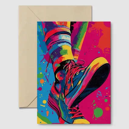 Colorful Sneakers Pop Art Paint Splatter