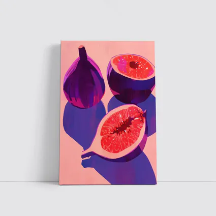Purple Figs Still Life Pink Background