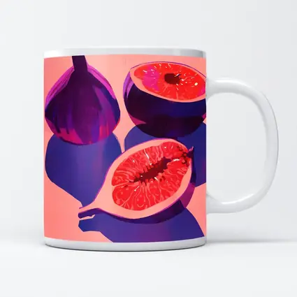 Purple Figs Still Life Pink Background