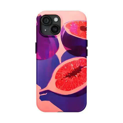 Purple Figs Still Life Pink Background