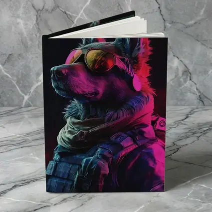 German Shepherd Tactical Gear Neon Dark Background