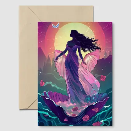 Fantasy Goddess Rising From Ocean Waves