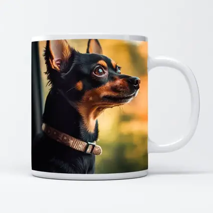 Miniature Pinscher Dog Looking Out Car Window