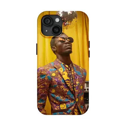 African Print Suit Man Disco Ball Yellow