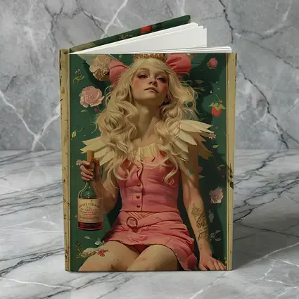 Fairy Queen Blonde Woman Pink Floral Background