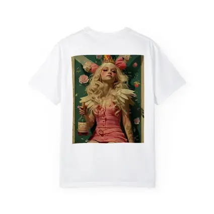 Fairy Queen Blonde Woman Pink Floral Background