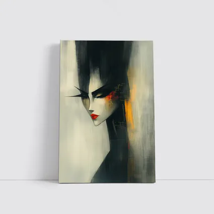 Japanese Woman Portrait Dark Painterly Art