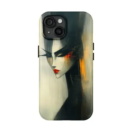 Japanese Woman Portrait Dark Painterly Art